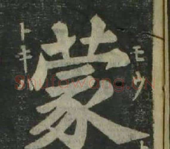 蒙字姜立纲毛笔楷书书法写法,摘自四体千字文