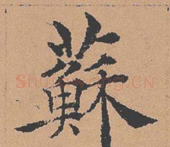 蘇字褚遂良毛笔楷书书法写法,摘自倪宽赞
