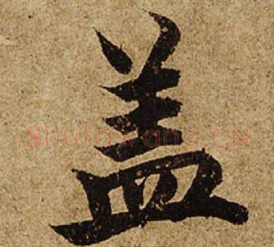 盖字柯九思毛笔楷书书法写法,摘自老人星赋