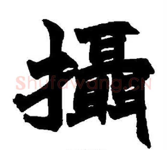 摄字赵之谦毛笔楷书书法写法,摘自赵之谦毛笔楷书书法作品