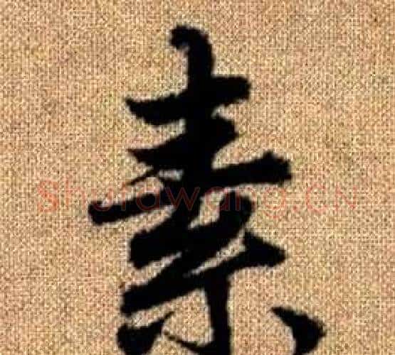 素字王铎毛笔楷书书法写法,摘自真草千字文