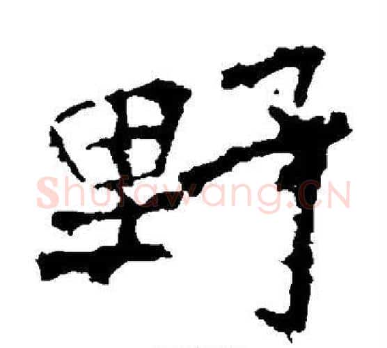 野字佚名毛笔楷书书法写法,摘自张猛龙碑