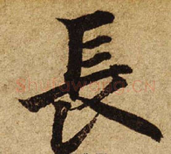長字柯九思毛笔楷书书法写法,摘自老人星赋