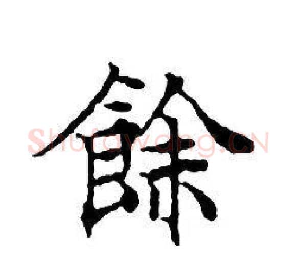 餘字文征明毛笔小楷写法,摘自文征明毛笔小楷作品