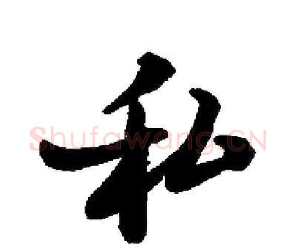 私字启功毛笔楷书书法写法,摘自启功毛笔楷书书法作品