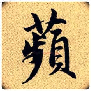 蘋毛笔楷书写法,摘自元赵孟頫续千字文