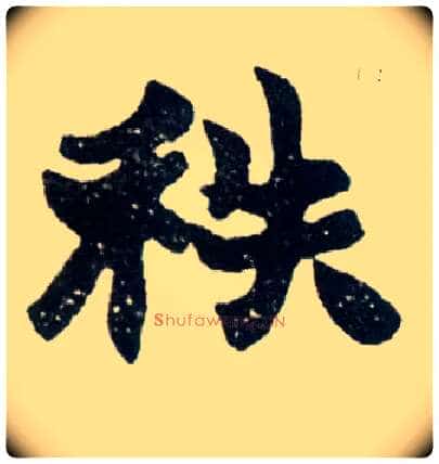 秩毛笔楷书写法,摘自清赵之谦楷书南唐四百九十六字册