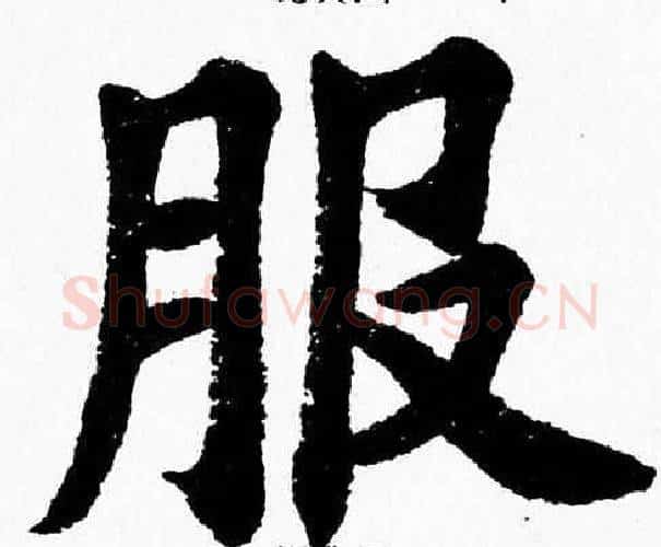 服字杨永健毛笔楷书书法写法,摘自杨永健毛笔楷书书法作品