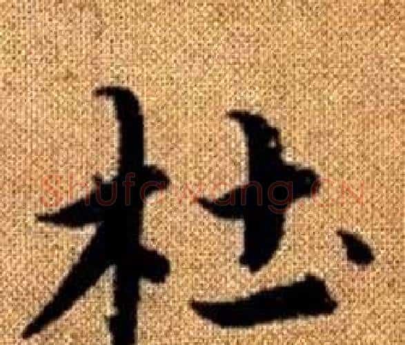 杜字王铎毛笔楷书书法写法,摘自真草千字文
