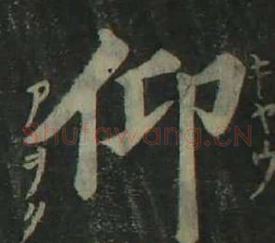 仰字姜立纲毛笔楷书书法写法,摘自四体千字文