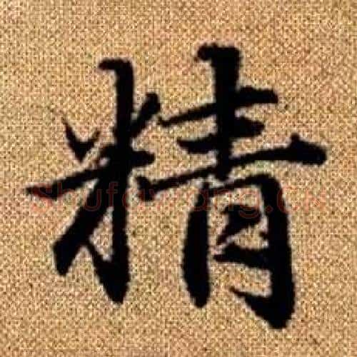 精字赵孟頫毛笔楷书写法,摘自真草千字文