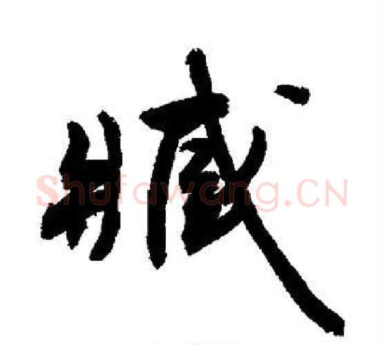 臧字敬世江毛笔楷书写法,摘自敬世江毛笔楷书作品