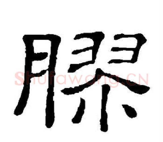 胶字顾蔼吉毛笔隶书书法写法,摘自隶辨