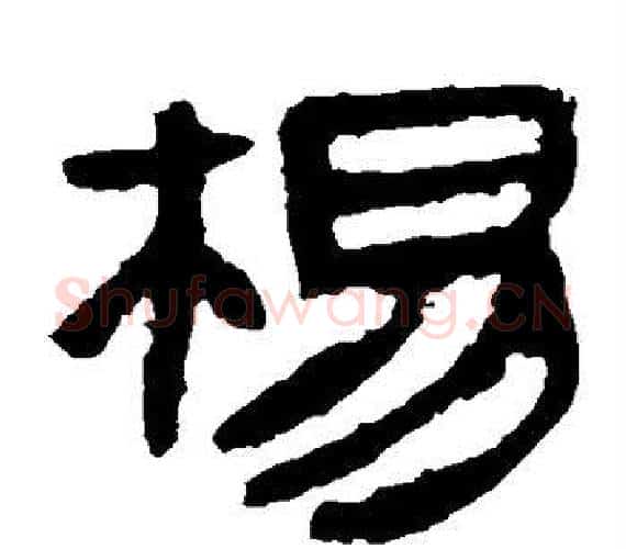 杨字轪侯利苍的儿子‌‌毛笔隶书写法,摘自轪侯利苍的儿子‌‌毛笔隶书作品