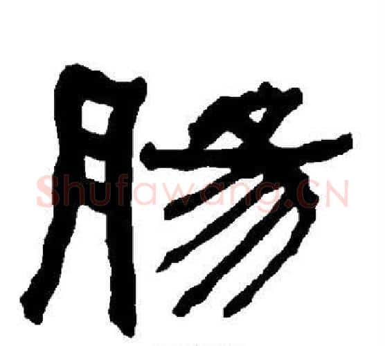 肠字朱登毛笔隶书书法写法,摘自衡方碑