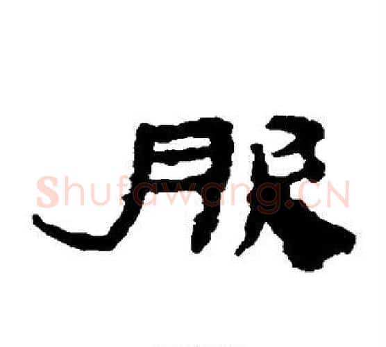 服字居延简毛笔隶书书法写法,摘自居延简毛笔隶书书法作品