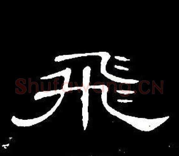 飛字席夔毛笔隶书书法写法,摘自千字文