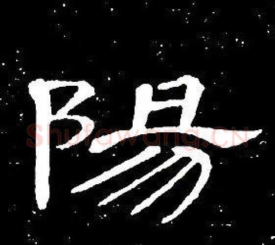 陽字席夔毛笔隶书书法写法,摘自千字文