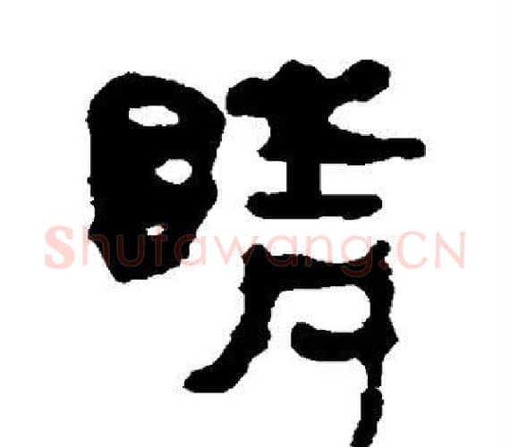 睛字轪侯利苍的儿子‌‌毛笔隶书写法,摘自轪侯利苍的儿子‌‌毛笔隶书作品