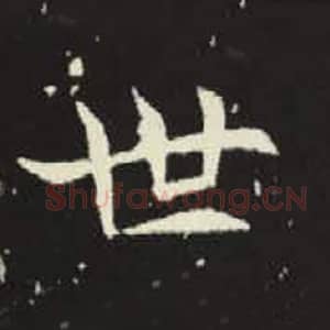 北魏 毛笔魏碑体楷书『世』单字帖图片，摘自：元倪墓志