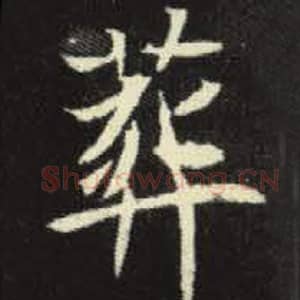 北魏 毛笔魏碑体楷书『葬』单字帖图片，摘自：元倪墓志