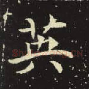 北魏 毛笔魏碑体楷书『英』单字帖图片，摘自：元倪墓志