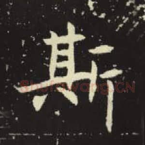 北魏 毛笔魏碑体楷书『斯』单字帖图片，摘自：元倪墓志