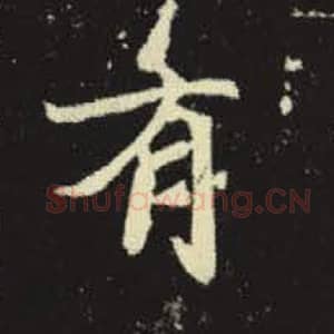 北魏 毛笔魏碑体楷书『有』单字帖图片，摘自：元倪墓志
