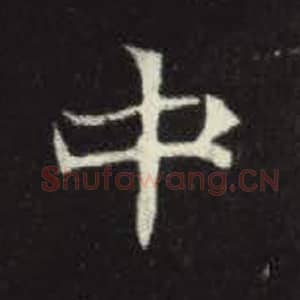 北魏 毛笔魏碑体楷书『中』单字帖图片，摘自：元倪墓志