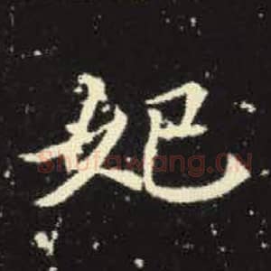 北魏 毛笔魏碑体楷书『妃』单字帖图片，摘自：元倪墓志