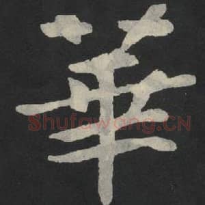 北魏 毛笔魏碑体楷书『华』单字帖图片,摘自:张玄墓志