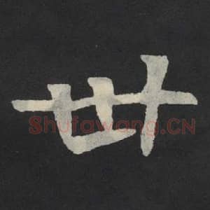 北魏 毛笔魏碑体楷书『卅』单字帖图片,摘自:张玄墓志