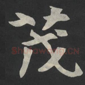 北魏 毛笔魏碑体楷书『茂』单字帖图片,摘自:张玄墓志