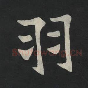 北魏 毛笔魏碑体楷书『羽』单字帖图片,摘自:张玄墓志