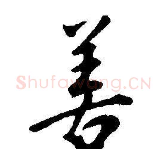善字康熙毛笔行书书法写法,摘自千字文
