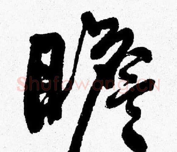 瞻字周慧珺毛笔行书书法写法,摘自周慧珺毛笔行书书法作品