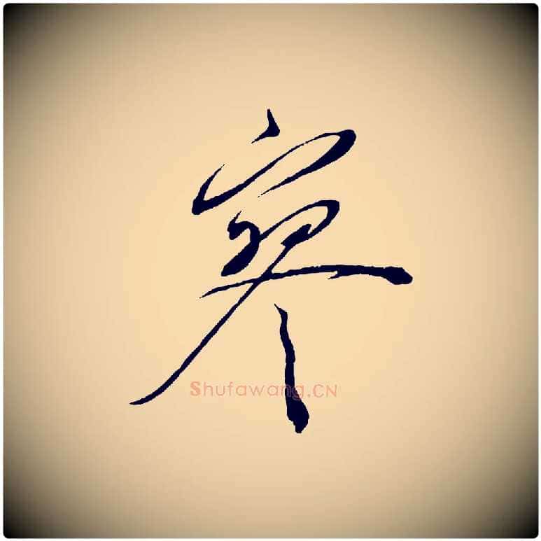 寥毛笔行书写法,摘自宋代蔡襄与陈茂才帖