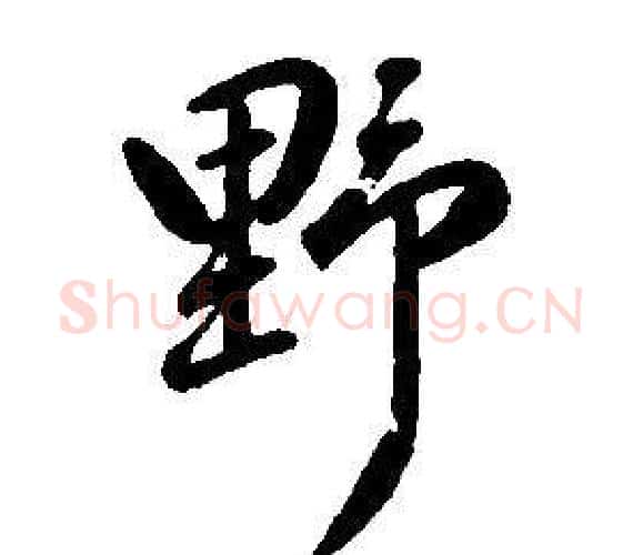 野字康熙毛笔行书书法写法,摘自千字文
