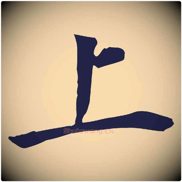 上毛笔行书写法,摘自明代董其昌跋孝经