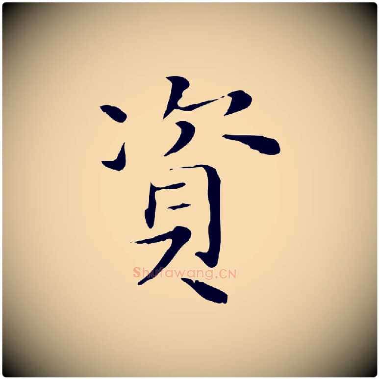 資毛笔行楷写法,摘自明代陆行直跋荐季直表
