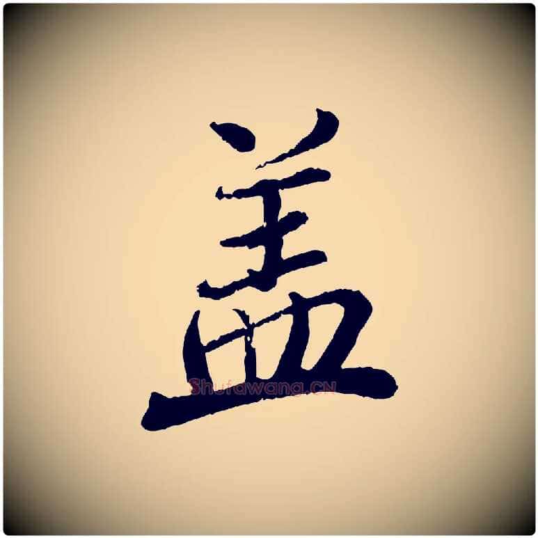 蓋毛笔行楷写法,摘自元代赵孟頫与师孟帖