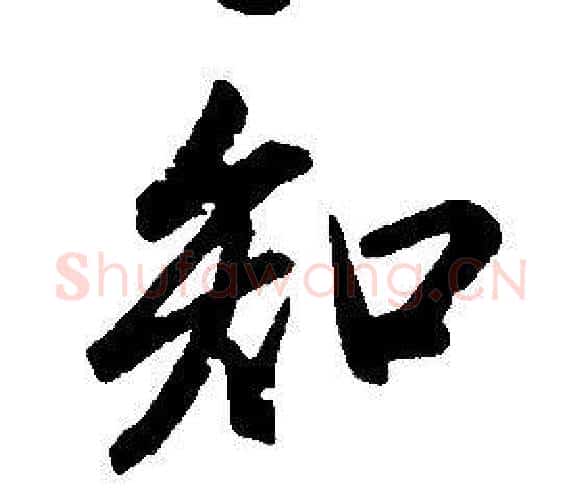 知字康熙毛笔行书书法写法,摘自千字文