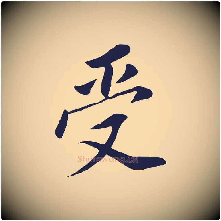 受毛笔行书写法,摘自明代董其昌跋孝经