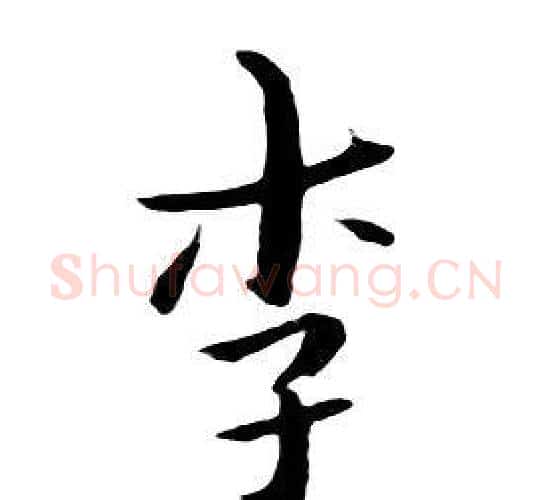 李字朱耷毛笔行书书法写法,摘自千字文