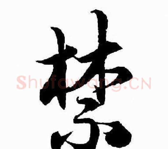 禁字赵孟頫毛笔行书写法,摘自赵孟頫毛笔行书作品