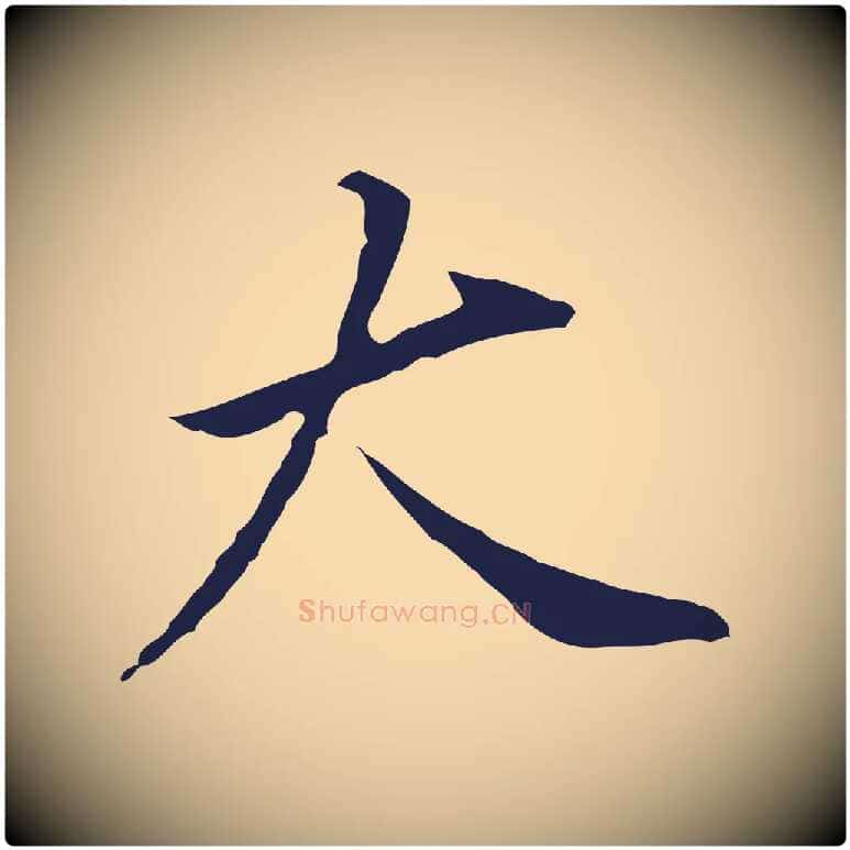 大毛笔行书写法,摘自明代董其昌跋孝经