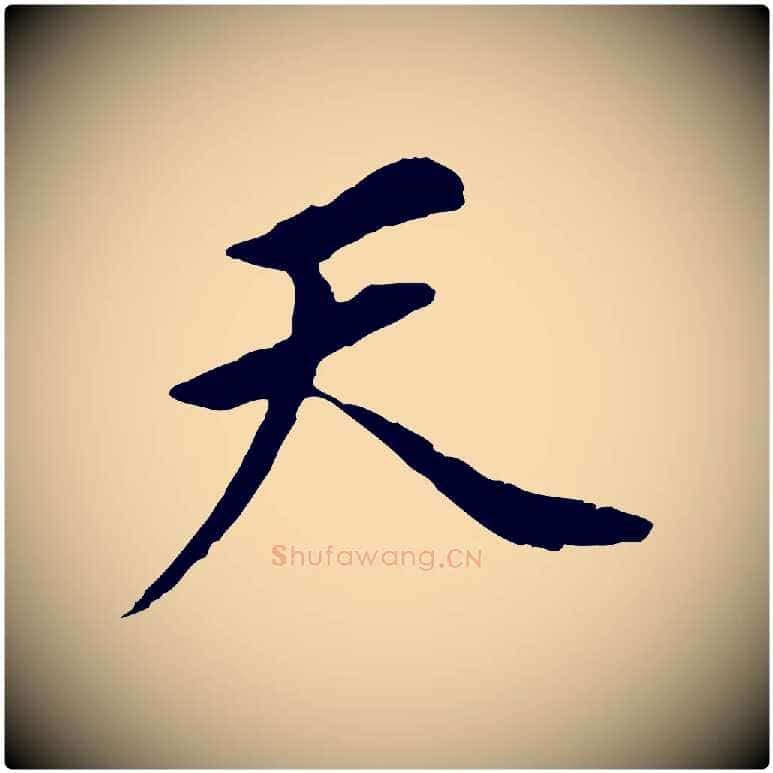 天毛笔行书写法,摘自明代董其昌跋孝经