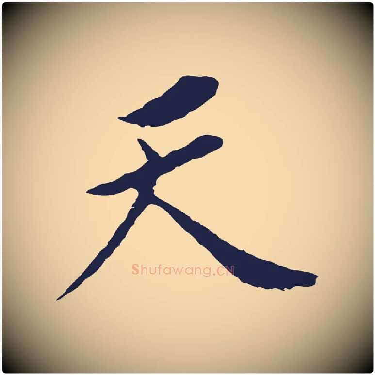 天毛笔行书写法,摘自明代董其昌跋孝经