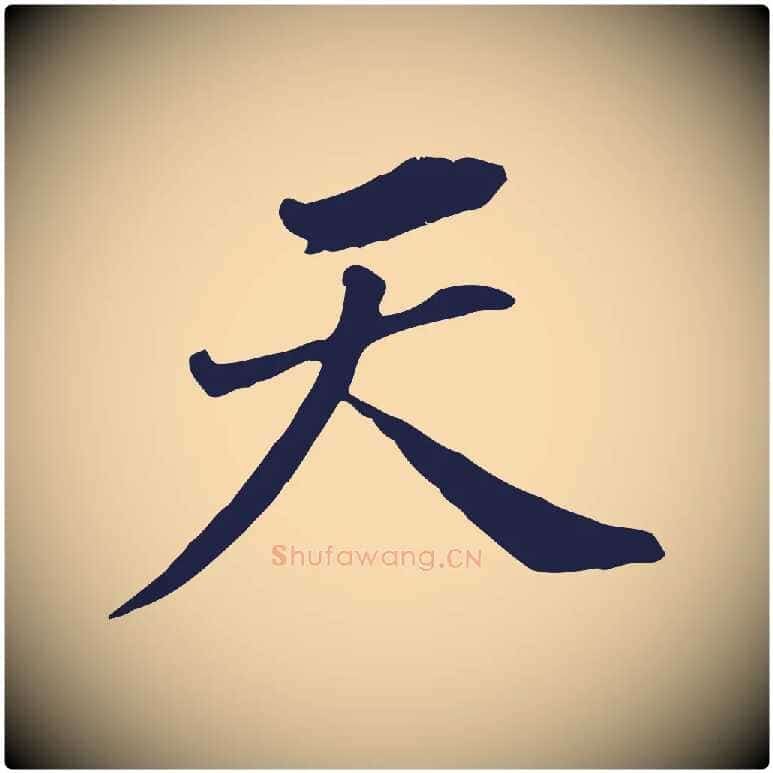 天毛笔行书写法,摘自明代董其昌跋孝经