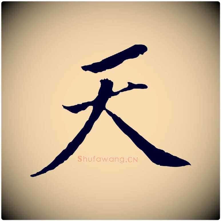 天毛笔行书写法,摘自明代董其昌跋孝经